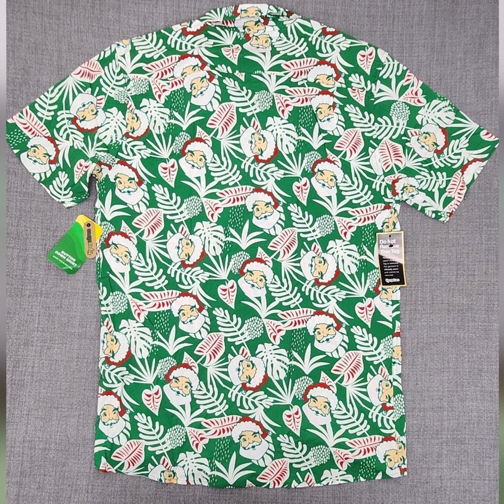 Tipsy Elves Santa Palms Lightweight Button Down Shirt. Large. - Picture 3 of 7